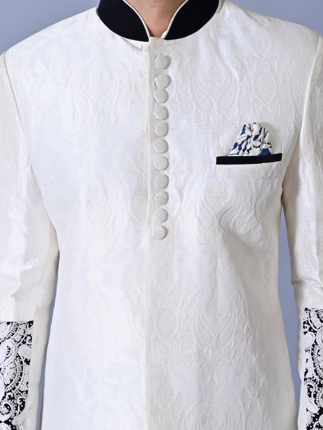 Ethnic Motifs White Sherwani