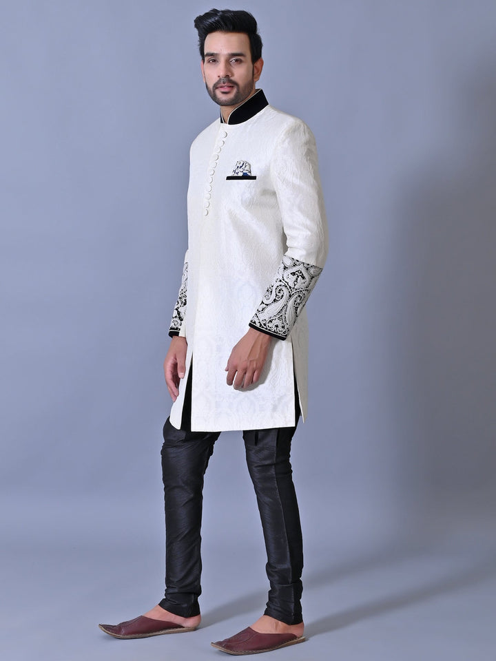 Ethnic Motifs White Sherwani