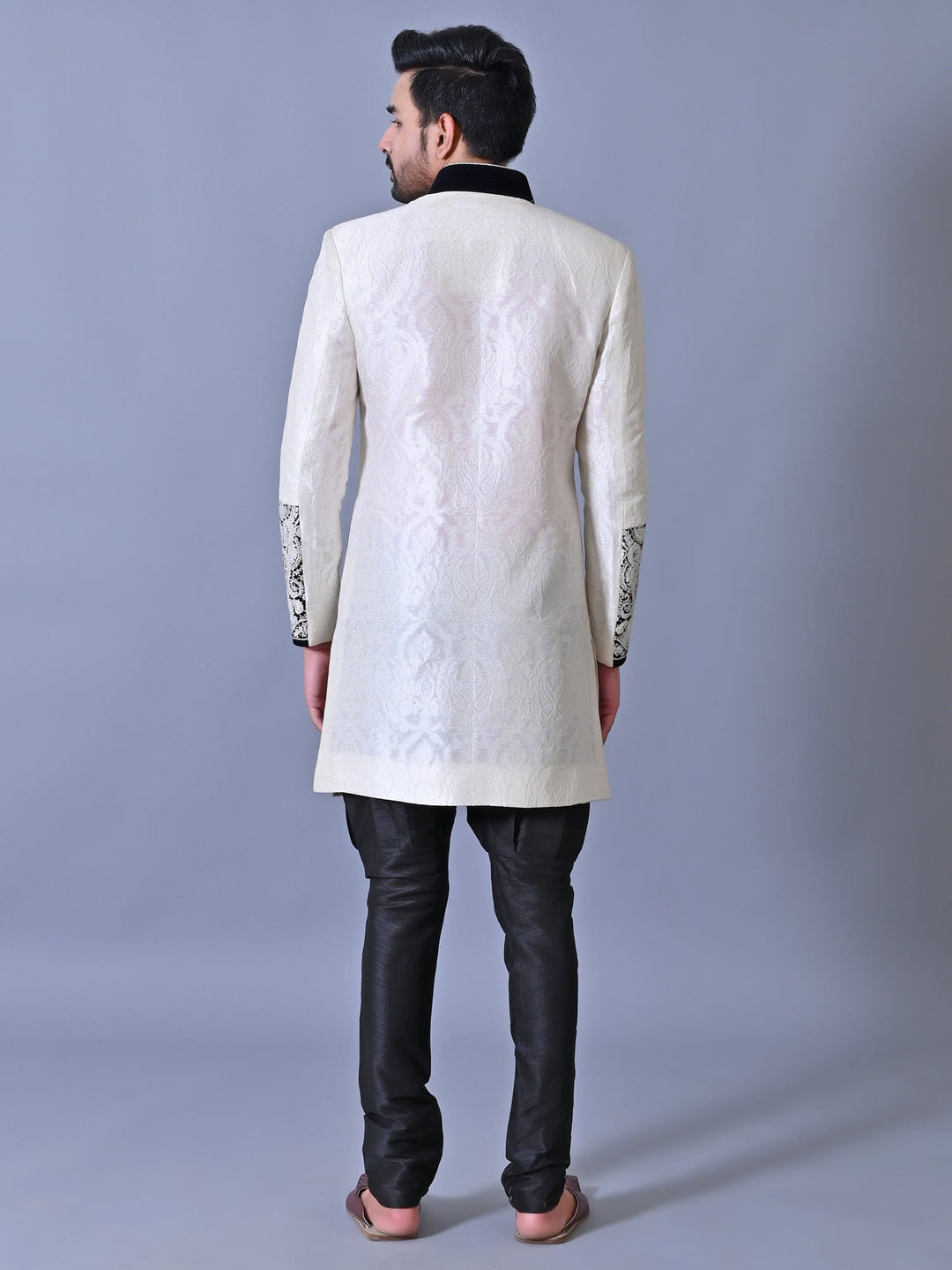 Ethnic Motifs White Sherwani