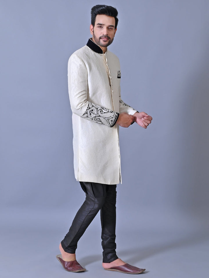 Ethnic Motifs White Sherwani