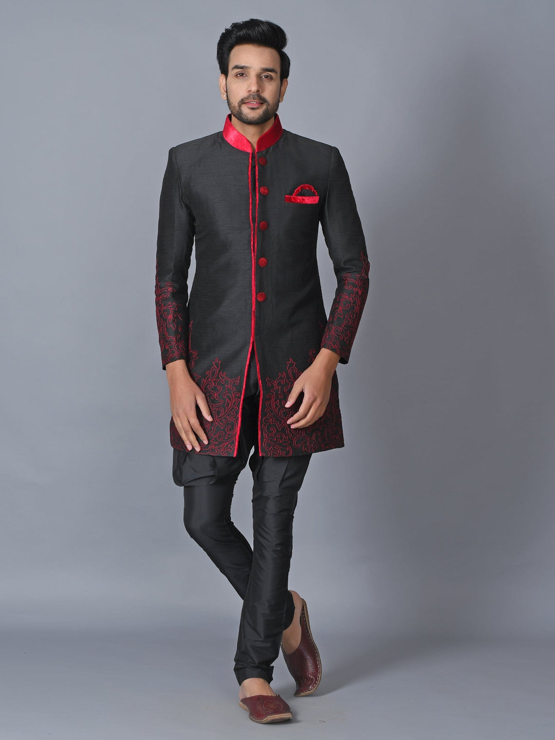 Ethnic Motifs Black Sherwani