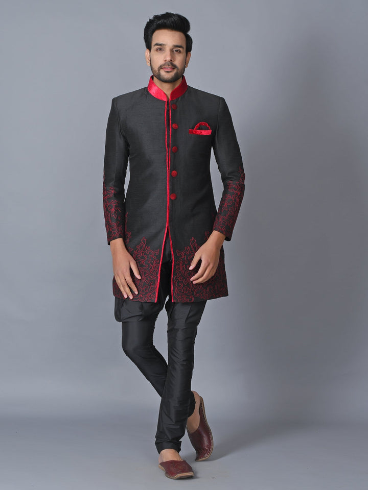Ethnic Motifs Black Sherwani