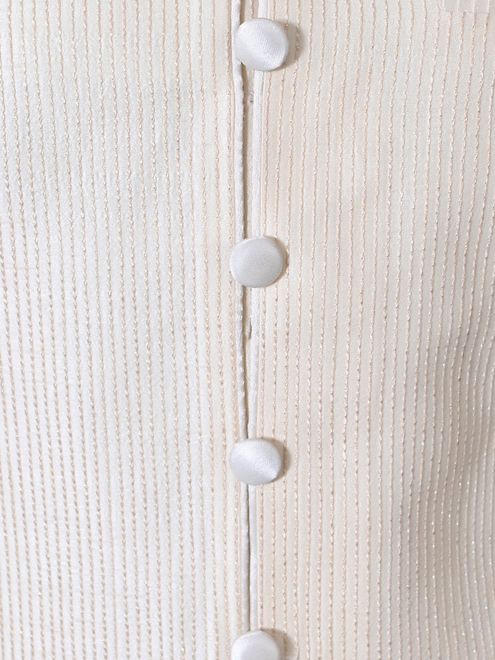 Textured Cream Sherwani