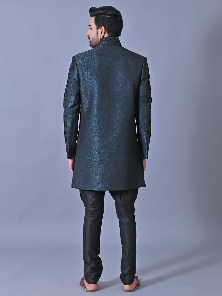 Striped Black Sherwani