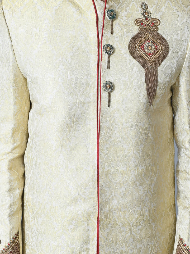 Ethnic Motifs Cream Sherwani