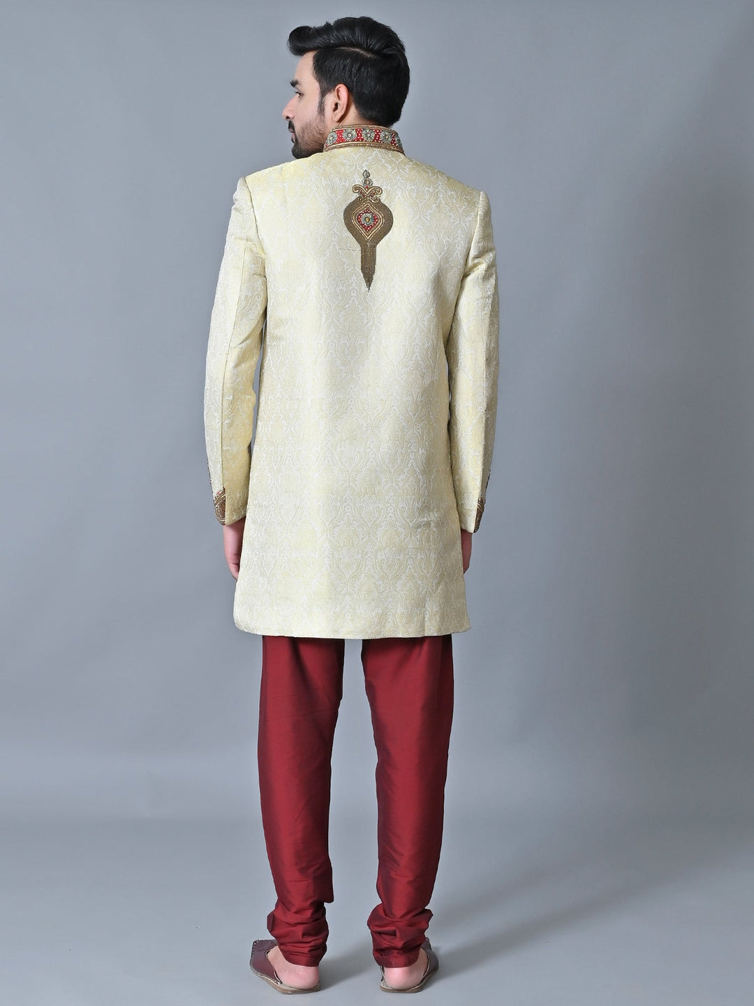 Ethnic Motifs Cream Sherwani