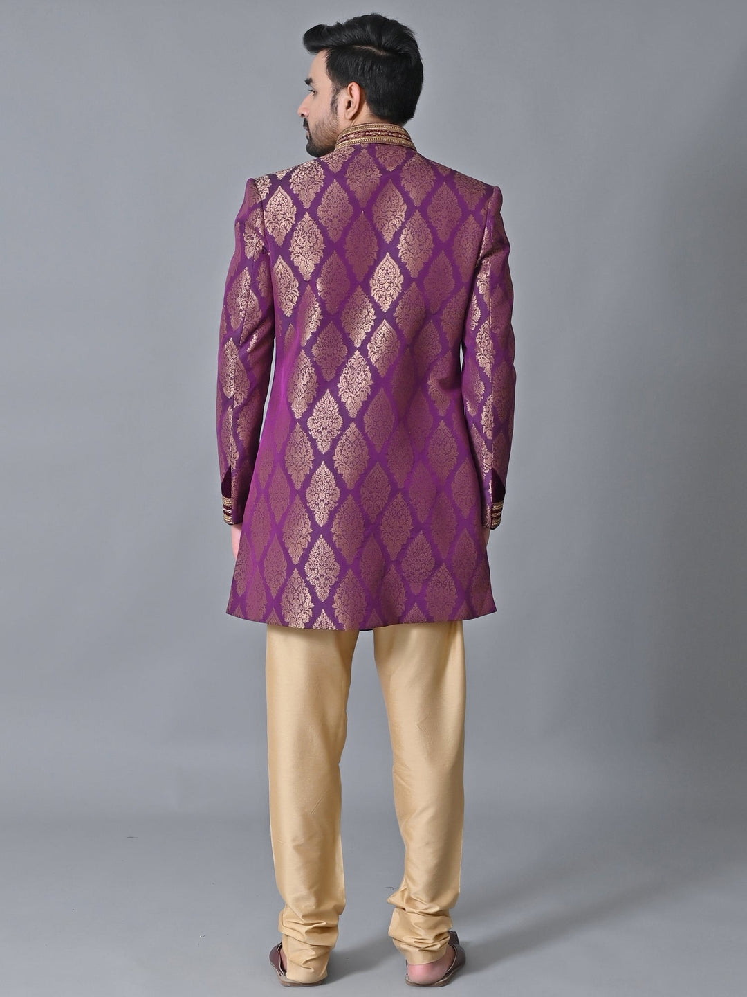 Ethnic Motifs Purple Sherwani