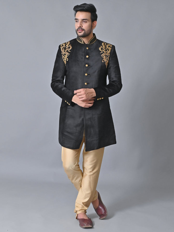 Ethnic Motifs Black Sherwani