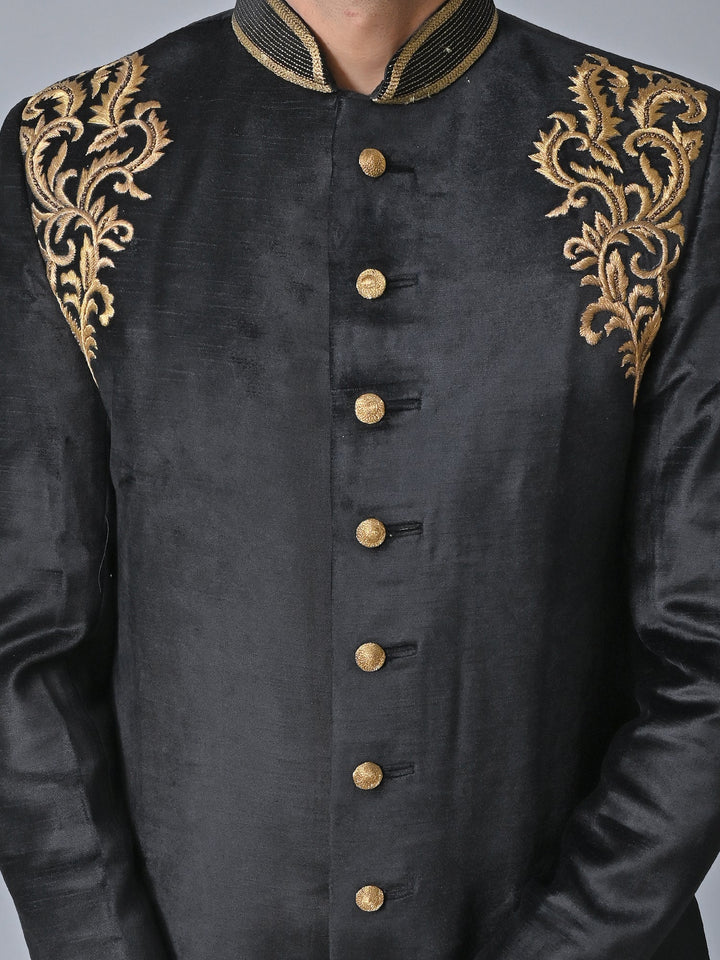 Ethnic Motifs Black Sherwani