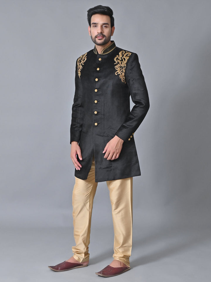 Ethnic Motifs Black Sherwani