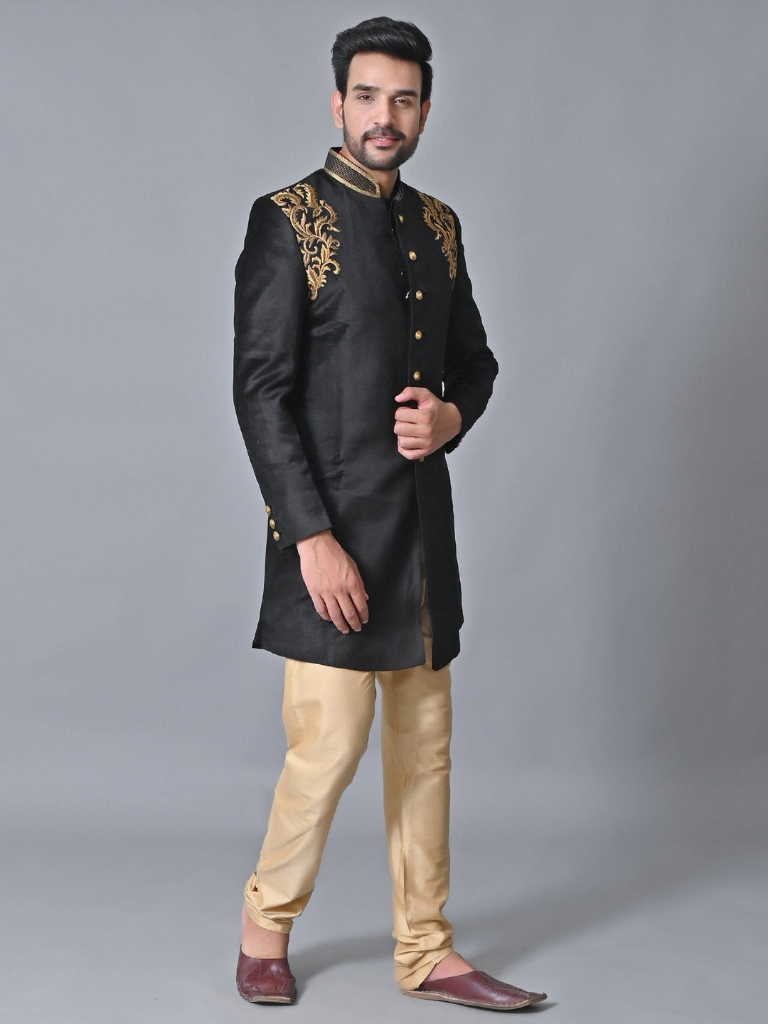 Ethnic Motifs Black Sherwani