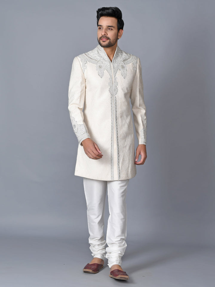 Ethnic Motifs Cream Sherwani