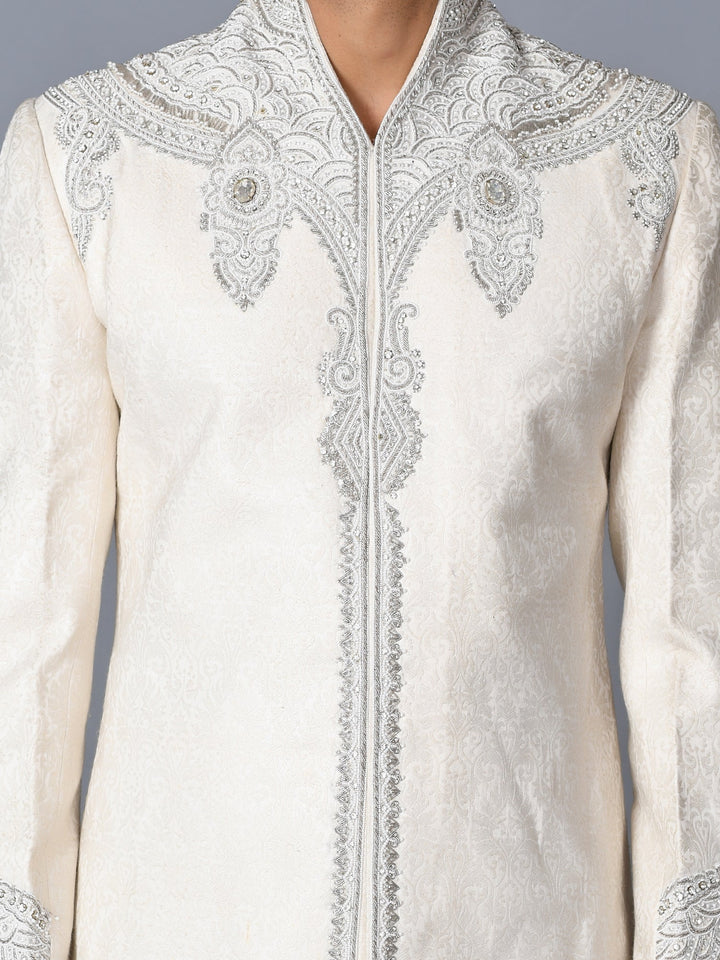 Ethnic Motifs Cream Sherwani