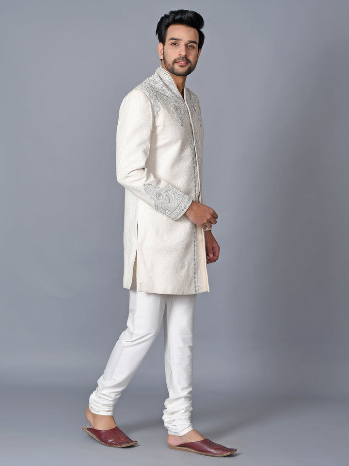 Ethnic Motifs Cream Sherwani