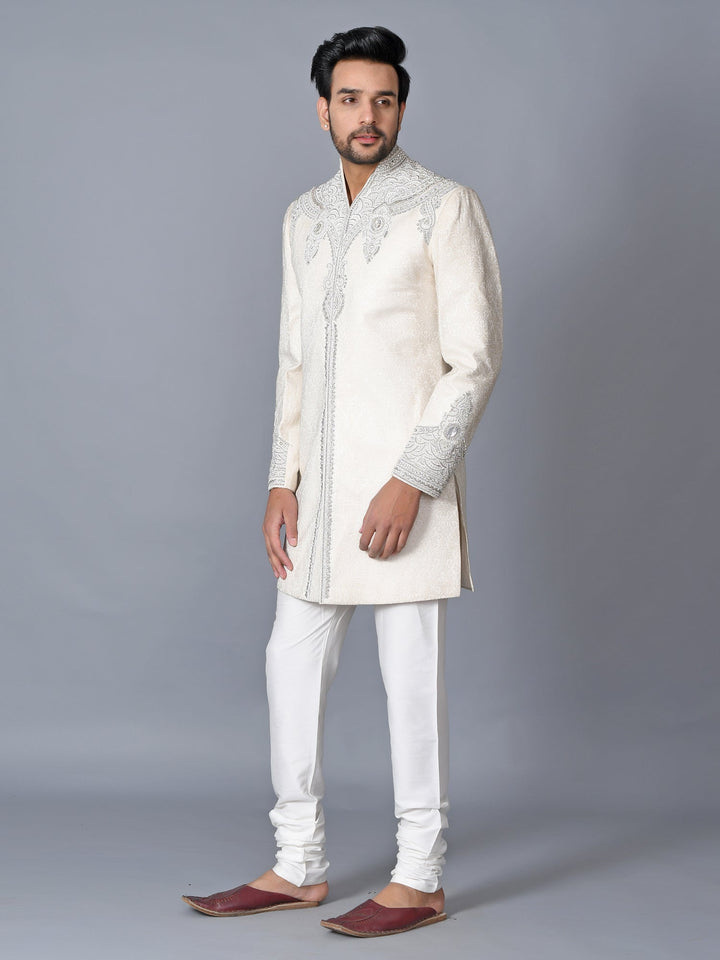 Ethnic Motifs Cream Sherwani