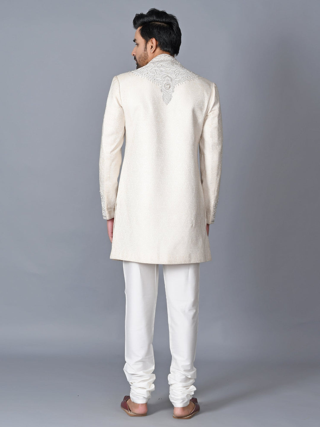 Ethnic Motifs Cream Sherwani