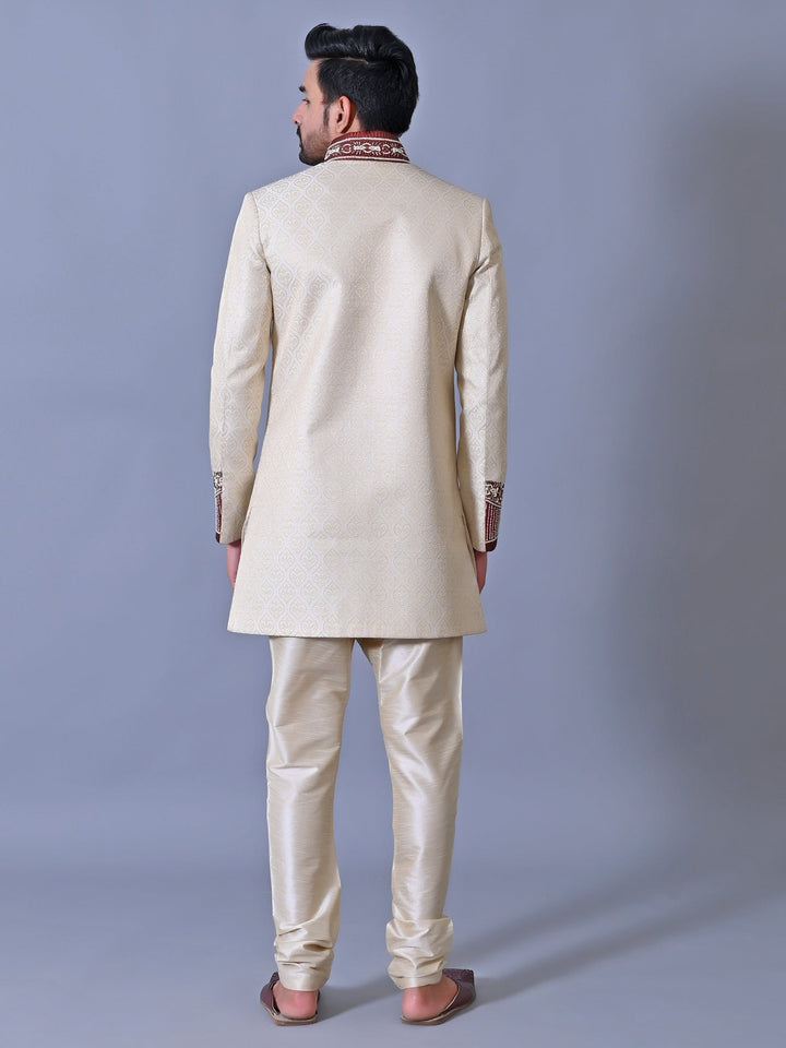 Ethnic Motifs Cream Sherwani