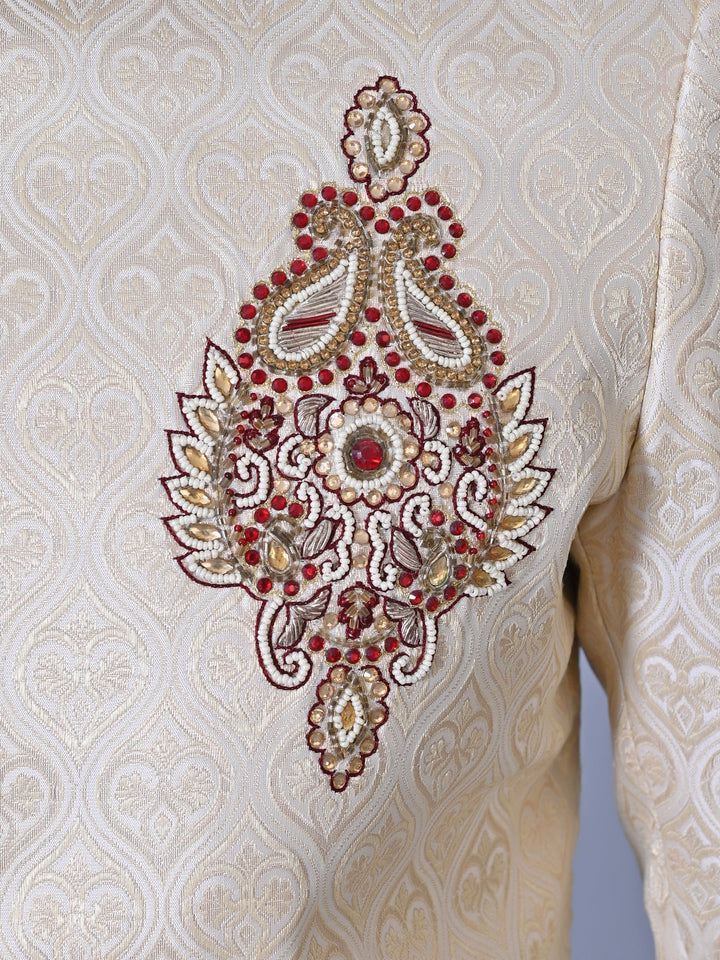 Ethnic Motifs Cream Sherwani