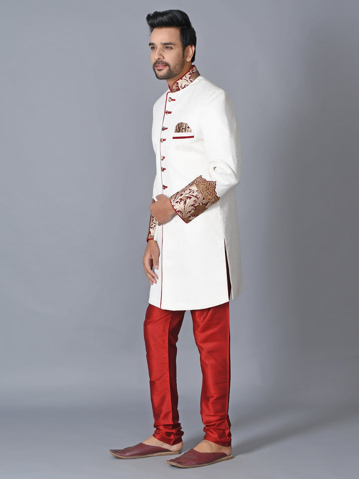 Ethnic Motifs Cream Sherwani