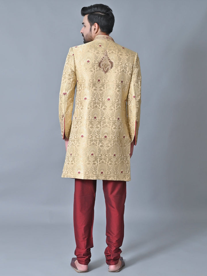 Ethnic Motifs Cream Sherwani
