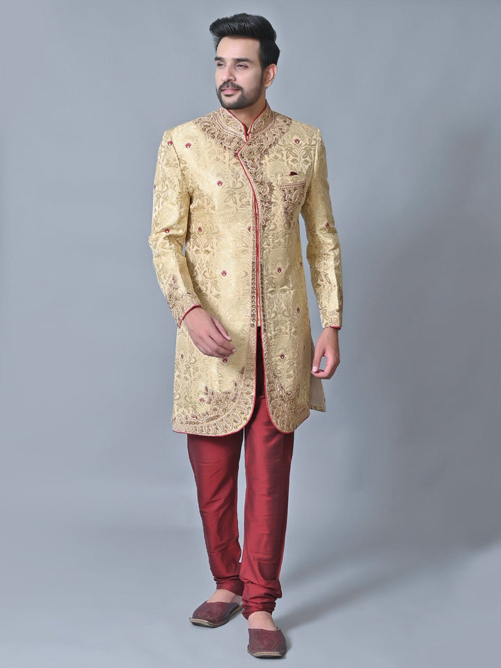 Ethnic Motifs Cream Sherwani