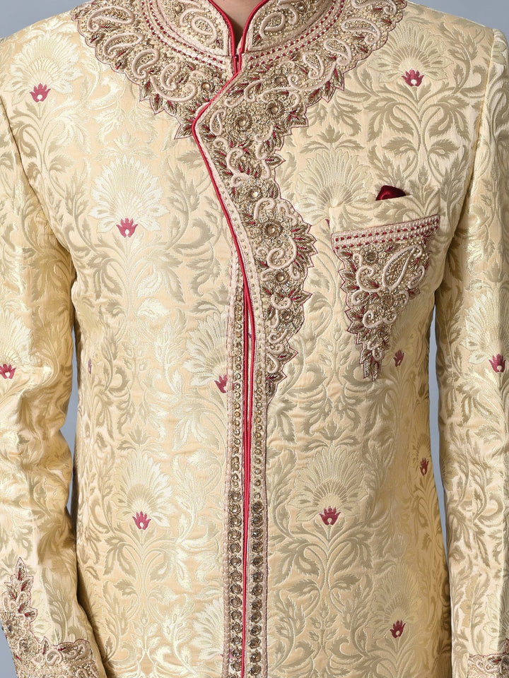 Ethnic Motifs Cream Sherwani