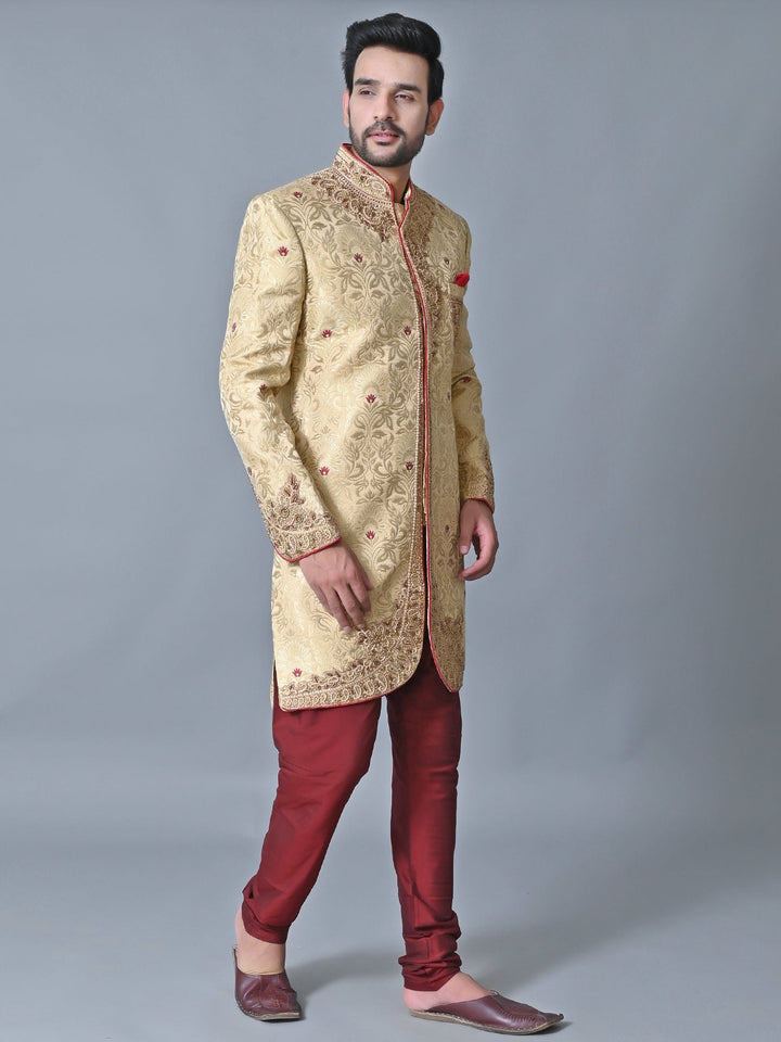Ethnic Motifs Cream Sherwani