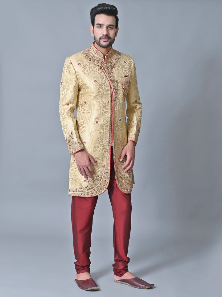 Ethnic Motifs Cream Sherwani