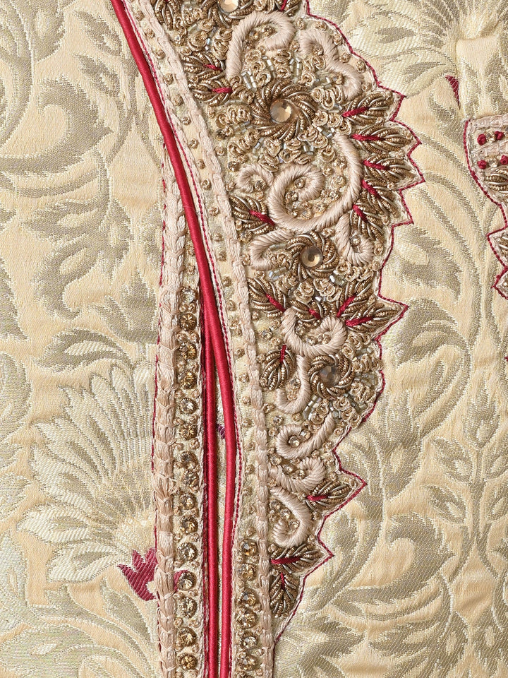Ethnic Motifs Cream Sherwani