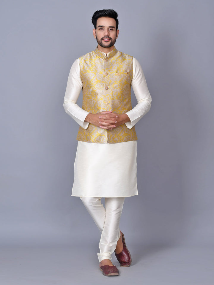 Floral Printed Jacket Kurta Set