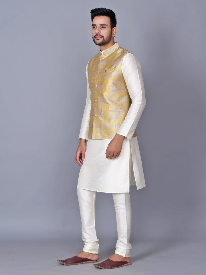 Floral Printed Jacket Kurta Set