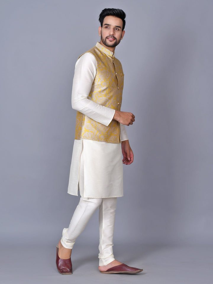 Floral Printed Jacket Kurta Set