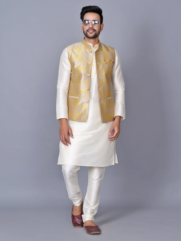 Floral Printed Jacket Kurta Set