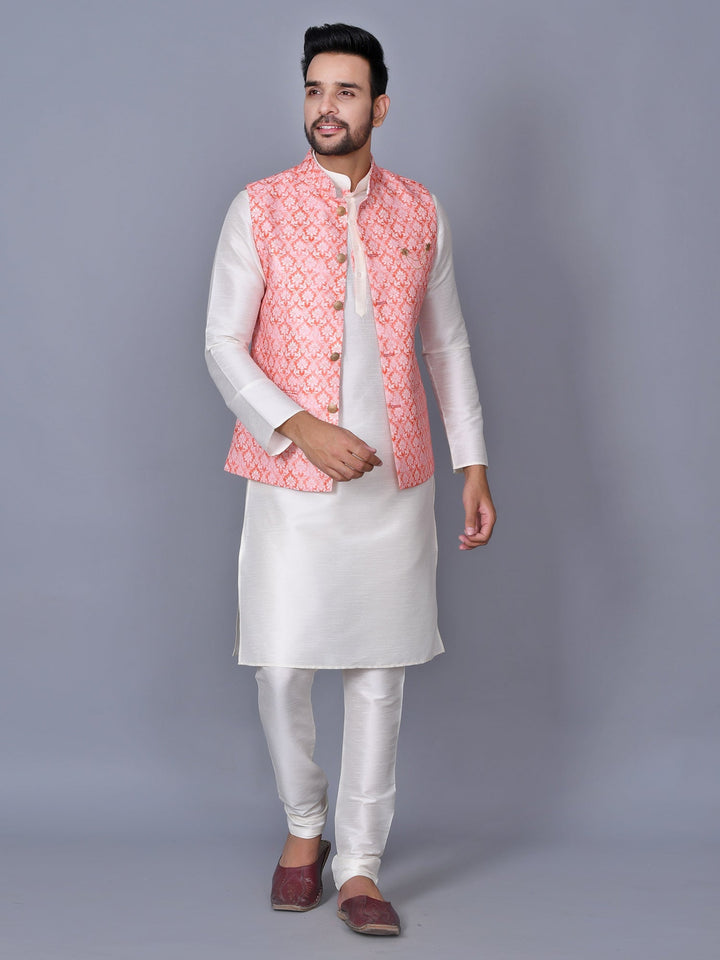 Floral Printed Jacket Kurta Set