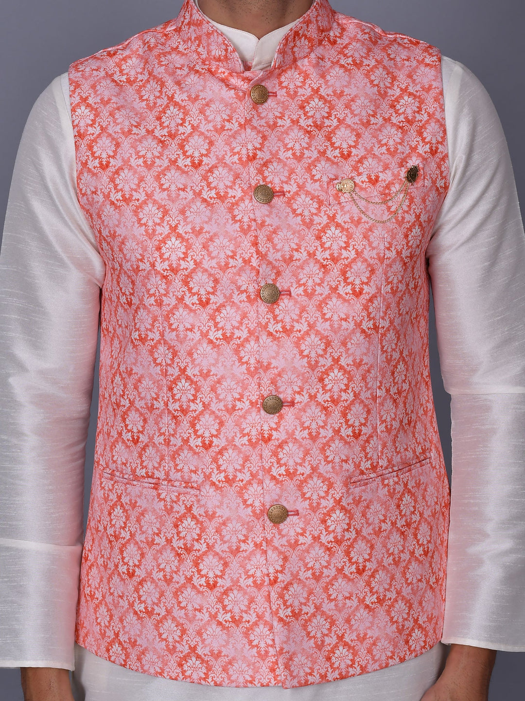 Floral Printed Jacket Kurta Set