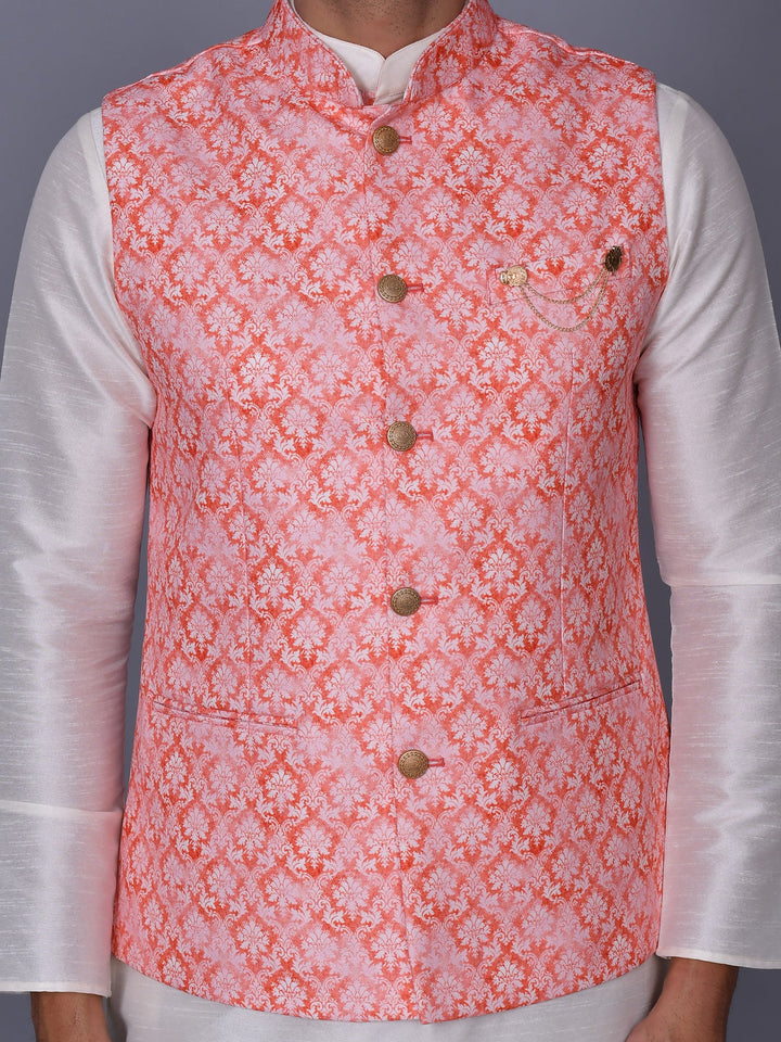 Floral Printed Jacket Kurta Set