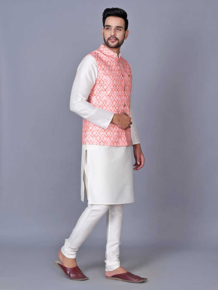 Floral Printed Jacket Kurta Set