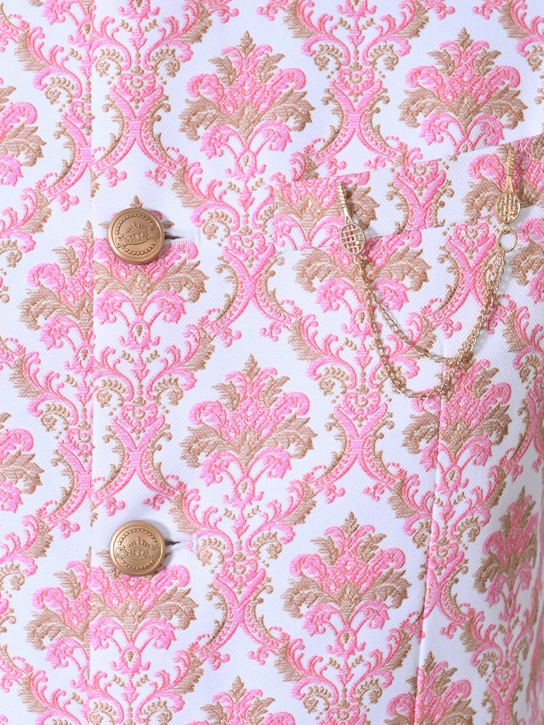 Ethnic Motifs Pink Jacket Kurta Set
