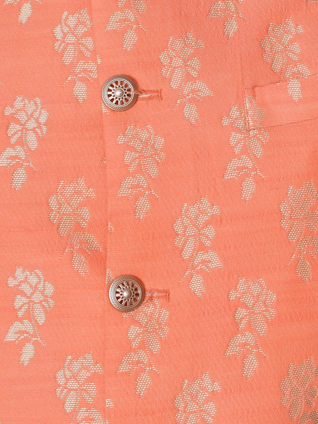 Floral Peach Jacket Kurta Set