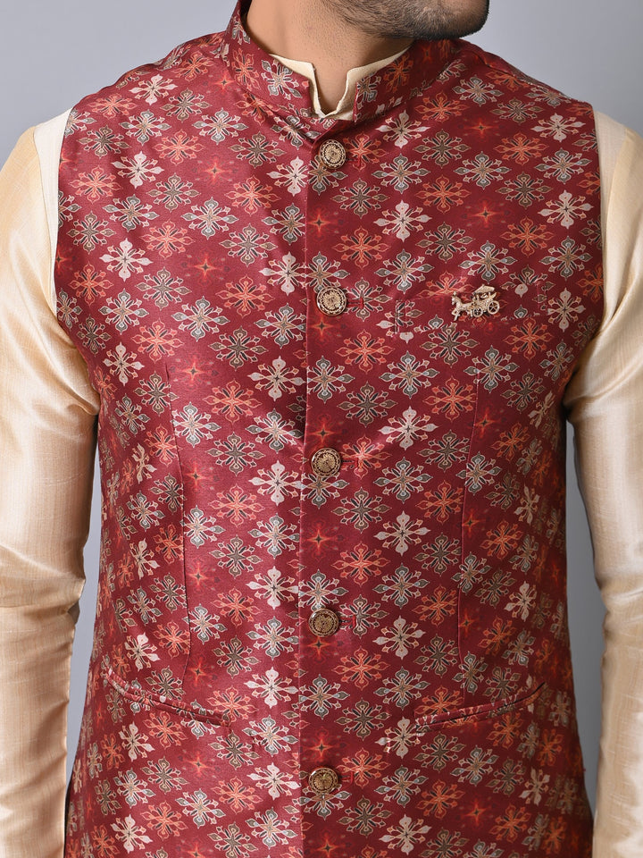 Ethnic Motifs Multi Jacket Kurta Set