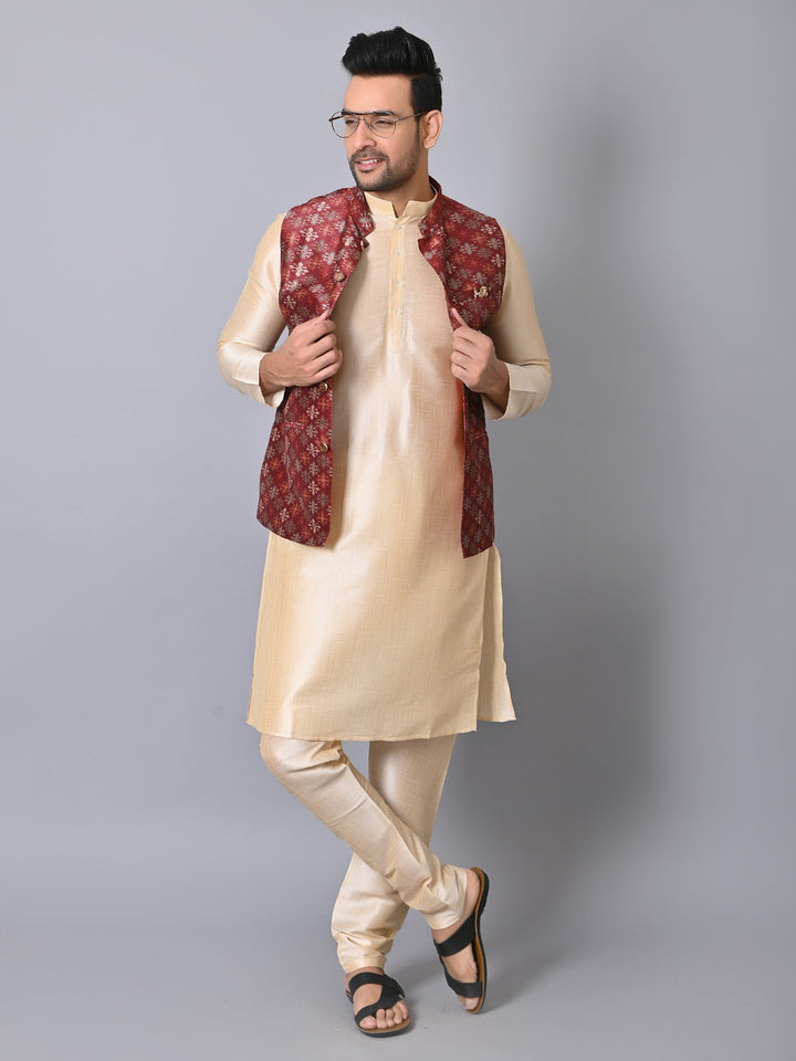 Ethnic Motifs Multi Jacket Kurta Set