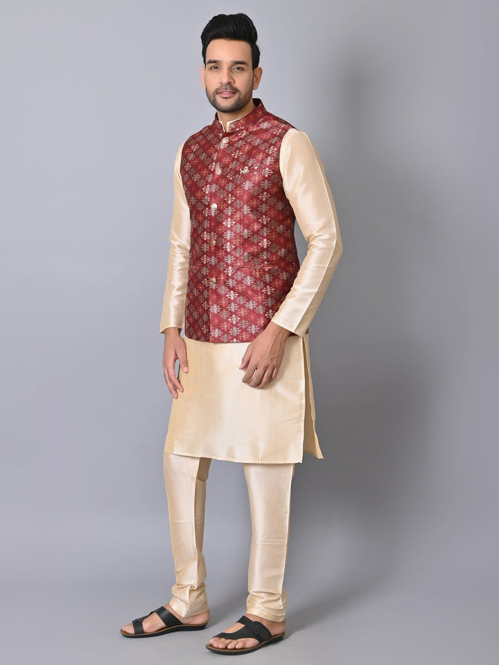 Ethnic Motifs Multi Jacket Kurta Set