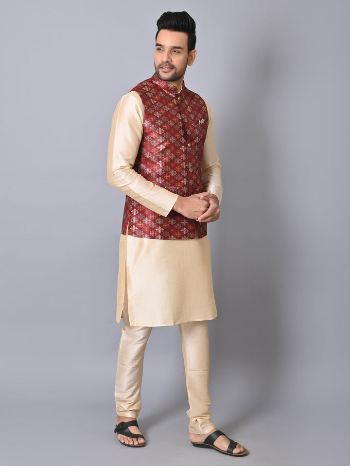 Ethnic Motifs Multi Jacket Kurta Set