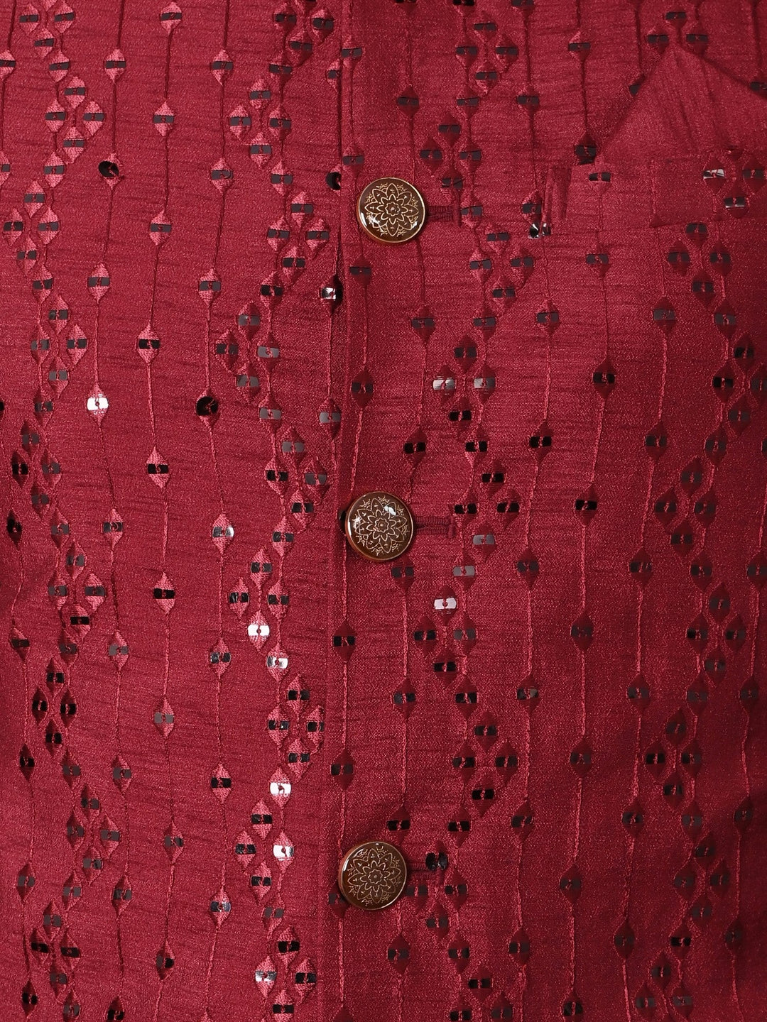 Sequence Maroon Jacket Kurta Set