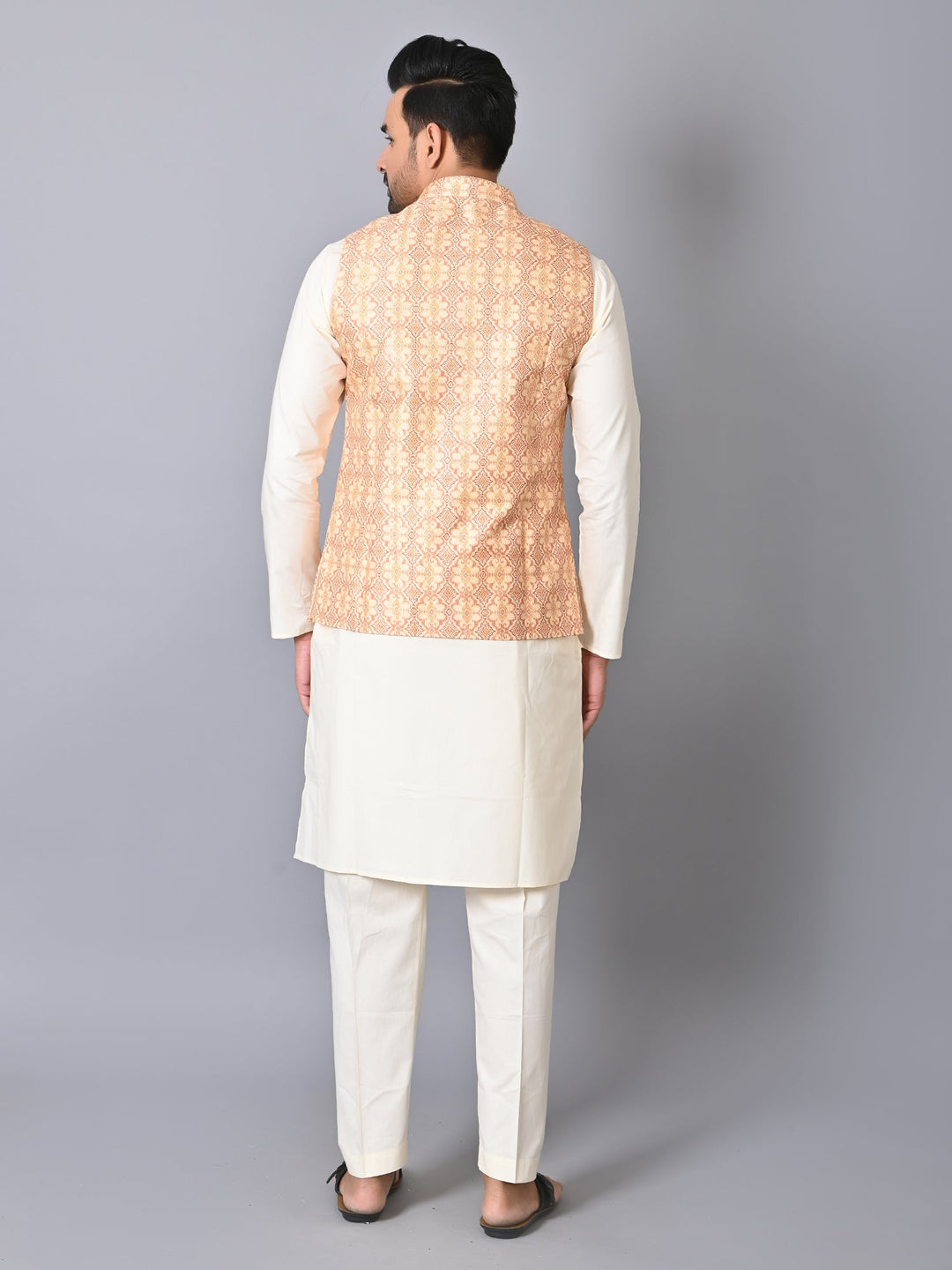 Ethnic Motifs Yellow Jacket Kurta Set