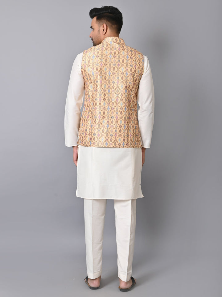 Ethnic Motifs Yellow Jacket Kurta Set