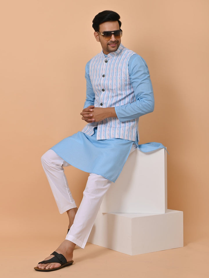 Sequence Blue Jacket Kurta Set