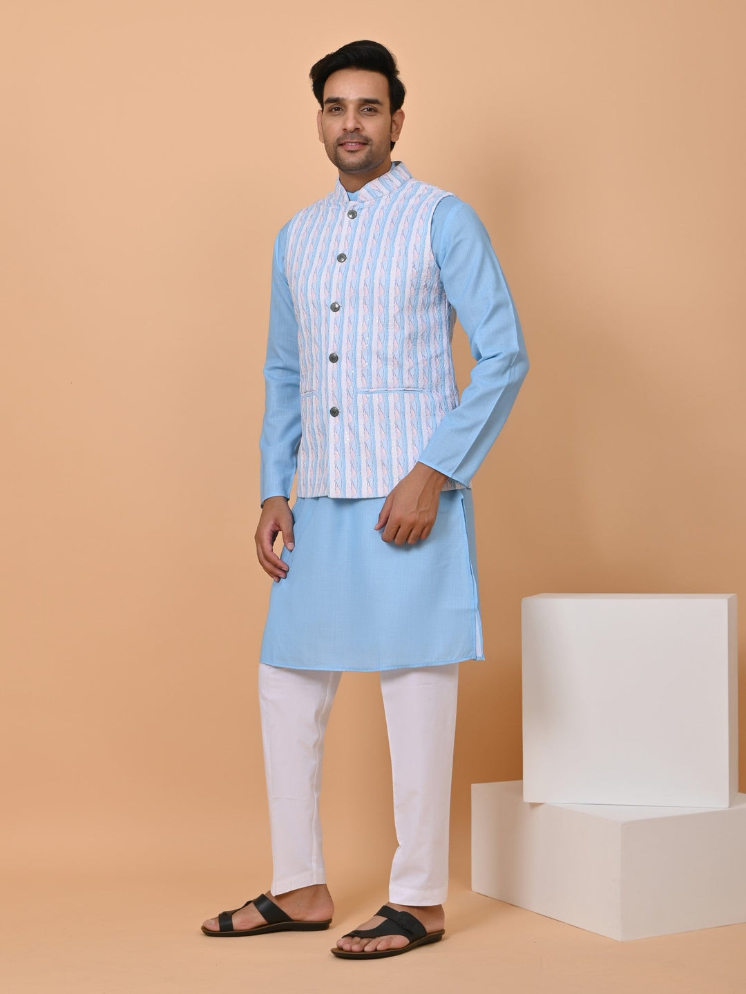 Sequence Blue Jacket Kurta Set