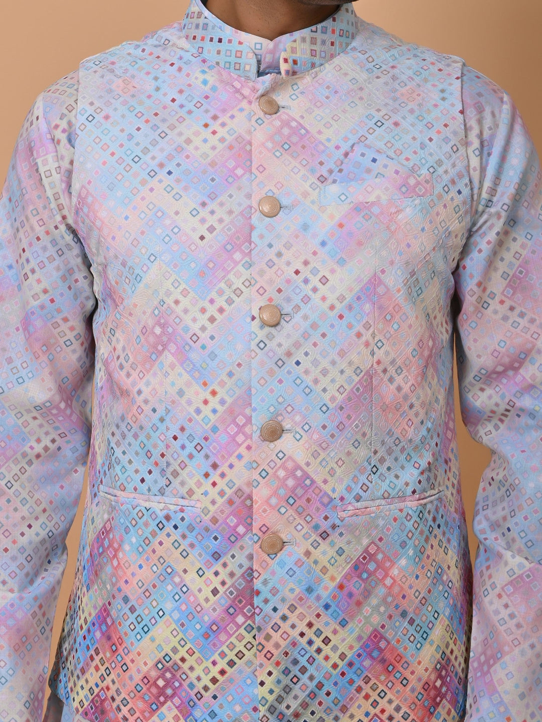 Bandhani Multi Jacket Kurta Set