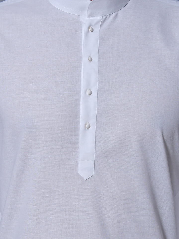 Textured White Kurta Set